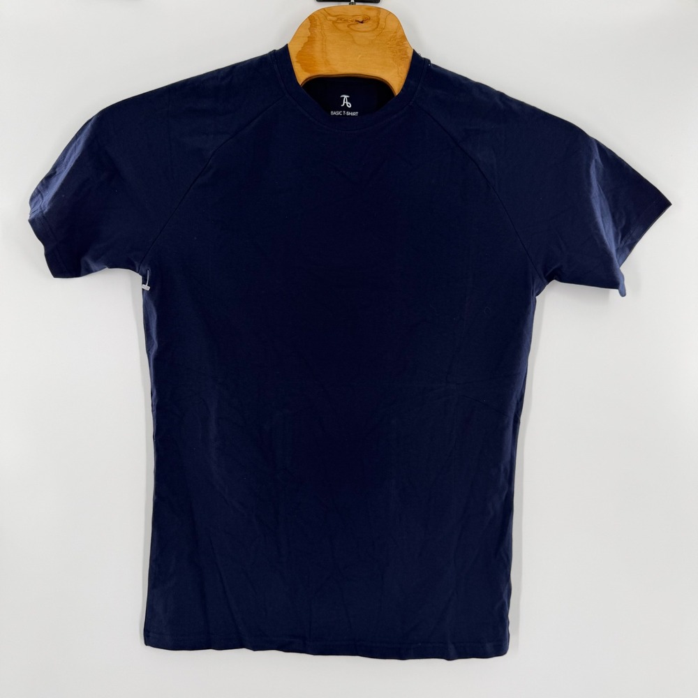 Tailored Athlete Mens Basic T-Shirt Navy Blue Raglan Sleeve Athletic Fit Large